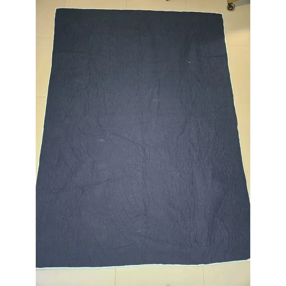 Pottery Barn Kids Space Rocket Planets Twin Quilt Blue Solar System 86” X 68”